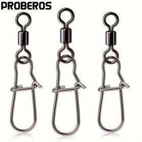 Resim 30/100 adet PROBEROS Ağır Hizmet Tipi Döner Yem Bağlantıları - Rulmanlı Döner Çengel Kancalar, Tuzlu ve Tatlı Su için Paslanmaz Metal Balıkçılık Kanca, Derin Kahverengi, Artırılmış Balık Tutma Başarısı İçin Güvenli Hat Bağlantısı 