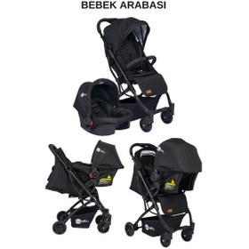 Resim Yeni Doğan Bebek Çeyiz Seti Kabin Boy Bebek Arabası Puset Park Beşik Salıncak Yürüteç Oyun Halısı... Siyah 