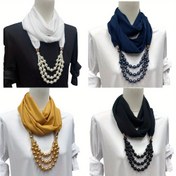 Resim Şık Polyester Şifon Eşarp - Kadınlar için Çok Yönlü Dekoratif Şal, Düz Renk, Örgü El Sanatçılığı, Dışarı Çıkarken İdeal, Aksesuar|Şık Aksesuar|Polyester Eşarp 