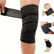 Resim Yüksek Esneklikli Kompresyon Bandaj Sarma - Ayak Bileği, Bilek, Diz & Uyluk Desteği için Nefes Alabilen Naylon Kinesiyoloji Bandı - Spor Koruma için Çok Yönlü Uyum, Siyah 