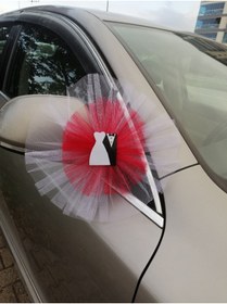 Resim Büşra Süsleme Gelin Damatlı Kırmızı Etekli Konvoy Süsü 20 Li 