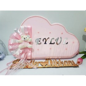 Resim İnci Süslemeli Taç Bebek Odası Kapı Süsü Çok Renkli 