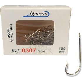 Resim İğnesan 0307 Serisi Nikel Çapraz 100lü Paket Olta İğnesi - No-4 