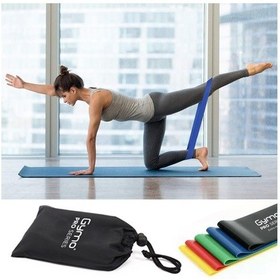 Resim Gymo Çantalı Direnç Bandı Fitness Pilates Esnetme Lastiği 5'li 