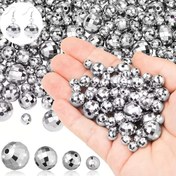 Resim 100/50/30/20 adet Disko Topu Boncuklar, 4 Boyut Yansıtıcı Fasetli Ayna Topu Boncuğu, Gümüş Rengi Mini Disko Topu Boncuklar Bilezik Anahtarlık Takı Yapımı DIY El Sanatları Aksesuarları, Parti Dekorasyonu Hediye 6/8/10/12mm 
