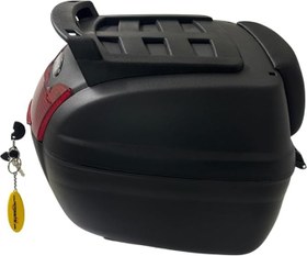 Resim WHEELIE XT60-B 40 Litre Motosiklet Arka Çanta Siyah Su Geçirmez ABS Top Case Bagaj Üniversal 
