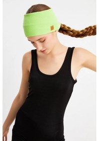 Resim Kadın Pamuklu Kaşkorse, Kaymaz, Terletmez, Ultra Hafif, Spor Saç Bandı Bandana - Tek Ebat / Fıstık Yeşil Fıstık Yeşil 
