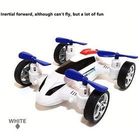Resim Tcherchi Çocuk Ataletsel Dört Tekerlekten Çekişli Uçak Model Oyuncak Düşmeye Dayanıklı Drone Araba Beyaz 