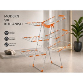 Resim NOKHBA Abelıa 3 Katlı Çamaşır Askısı Nk-0605 