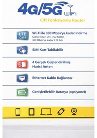 Resim 4g/5g Destekli Dual Function Router 300 Mbps Type-c 4000mah Batarya Yüksek Performanslı Ağ Çözümü 