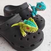 Resim 2 adet/takım, 3D Dinozor DIY Moda Ayakkabı Aksesuarları, Sandaletler için Ayakkabı Şansı Uygun, Parti Hediyesi 