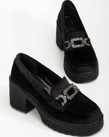 Resim CHİCELLA Volly Kadife Tokalı Kadın Loafer 