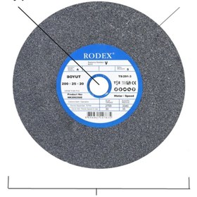 Resim Rodex Taşlama Bıçak Bileme Taşı Taş Motoru 200x25x20 Mm - 60 Kum (5 ADET) 