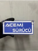 Resim Mavi Renk Üzeri Beyaz Renk Acemi Sürücü Yazılı Vantuzlu Cam Süsü 