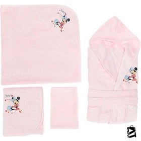 Resim Özdilek Minnie Mouse Nakışlı Bambu Bebek Bornoz 