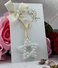 Resim Yıldız İncili Anahtarlık Nişan Hediyelikleri 