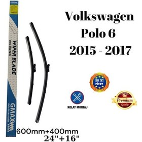 Resim Volkswagen Polo 6 2015 2016 2017 Uyumlu 24"+16" İnç Araca Özel Ön Cam Silecek Süpürgesi Takımı 600+400mm 