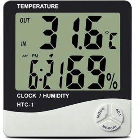 Resim Nemere Bebek Odası Masaüstü Dijital Termometre Nem Ölçer Higrometre Saat (4887) 