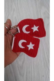 Resim OYUNCAKPARK Türk Bayrağı Modeli Amigurumi Anahtarlık 