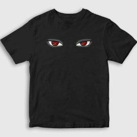 Resim Presmono Unisex Çocuk Siyah Sharingan Anime Naruto T-Shirt 