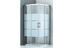 Resim Durul Kare Duşakabin 5mm Temperli Kumlama Box Desen Alüminyum Malzeme H:190 cm 