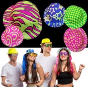 Resim Nessiworld Different Patterns Plastic Neon UV Light Party Hat 1 Piece 