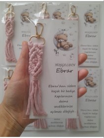 Resim PEMBE 25 ADET MAKROME ANAHTARLIK BEBEK MEVLİD DOĞUM GÜNÜ ŞEKERİ Açık Pembe 