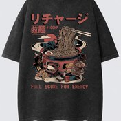 Resim Erkekler için Büyük Beden Japon Ramen Grafikli Tişört - Vintage Esintili, Kalın Pamuklu, Bol Kesim, Yuvarlak Yaka, Kısa Kollu - Günlük ve Spor Giyim İçin Mükemmel, Makinede Yıkanabilir, Sokak Modası | Gençlik Stili | Rahat Tişört 