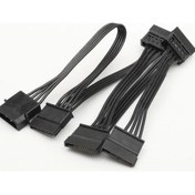 Resim MOLIX 4 Pin Molex To 5 Sata Güç Kablosu Ide 4 Pin To 5 Port Sata Power Hdd Güç Çoklayıcı Kablosu 60 Cm 