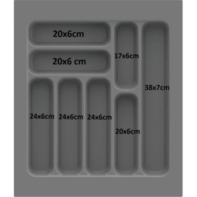 Resim Çekmece Içi Kaşıklık ve Kepçelik Düzenleyici – Antrasit 42X49 cm (36,5X40 cm Kadar Kesilebilir) 