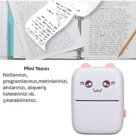 Resim CANSA Sevimli Mini Taşınabilir Yazıcı Printer 