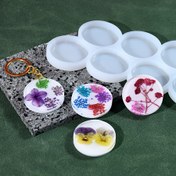 Resim DIY Pendent, Anahtarlıklar ve Çanta Süsleri için 8-Cavity Silikon Reçine Kalıp Seti - Çok Türü Yuvarlak Epoxy Döküm Kalıpları için Mücevher Yapımı 