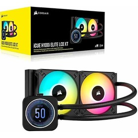 Resim Corsair iCUE H100i Elite LCD XT ARGB 240mm AM5/1851P Siyah İşlemci Sıvı Soğutucu 