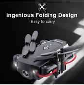 Resim Vkemall Kk8 Mini Katlanabilir Drone: 1080p Kamera, 15 Dakika Uçuş Süresi, 2 Pil, 14+ Yaş, Siyah - Cep Boyutu Uçak 