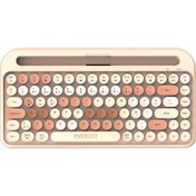 Resim Everest KB-98 Latte 2.4G+BT1+BT2 Çoklu Cihaz Bağlantılı Q Kablosuz Klavye Açık Kahverengi 