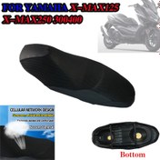 Resim Yamaha XMAX Serisi (125, 200, 300, 400) için Premium PU Deri Motosiklet Koltuk Minderi - Rahat, Isıya Dayanıklı Kılıf, Hücresel Ağ Tasarımı & Kalınlaştırılmış Köpük - Kolay Kurulum, Dayanıklı Koruma 