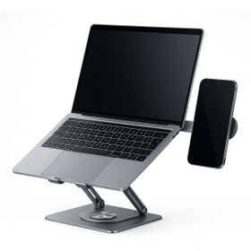 Resim Fibaks Alüminyum Katlanır 40kg Kapasite 360° Laptop iPad Macbook Tablet Standı & Magsafe Telefon Tutucu 