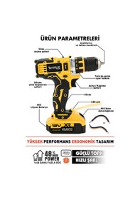 Resim Assur ASR1026 12V Akülü Vidalama 12 Köşe 360 Lazer Hizalama Sarı 