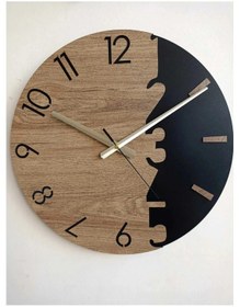 Resim 6mm Modern Ahsap Dekoratif Dekor Duvar Saat Kahverengi 