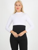 Resim ModaCanel Moda Canel Crop Likralı Bluz Beyaz Crop Içlik 