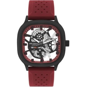 Resim Lee Cooper LC07973.658 Erkek Kare Kadran Silikon Kordon Bordo Kol Saati 