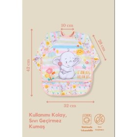 Resim Bebe-Chi Bebechi Bambino Kids Uzun Kollu Mama ve Aktivite Önlüğü Sevimli Fil (6-24 Ay) 