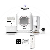 Resim Xenon Smart Akıllı Otomatik Kedi Tuvaleti Çelik Mama Kabı Su Sebili Kamera ve Yedek Filtre 5'li Pet Seti 