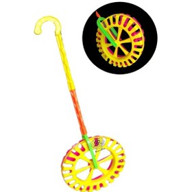 Resim Teker Çıngıraklı Sürmeli Baston Eğitici Oyuncak Tekerlekli Çın Çın 