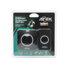 Resim K-Yonlineticaret Siyah Kablosuz Su Geçirmez Kapı Zili 