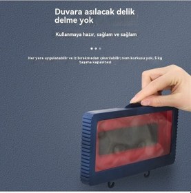 Resim Flybuy Yumruksuz Dokunmatik Ekran Banyo Duvar Su Geçirmez Telefon Kutusu, Beyaz Depolama Rafı Beyaz 