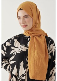 Resim Mirsoy Scarf Düz Pamuk Şal - Hardal Hardal 