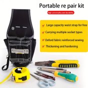 Resim Tool Bag ile Kemer Elektrikli Matkap Bel Kemer Şarj Edilebilir Matkap Şarj İstasyonu Elektrikçi Aracı Kiti 