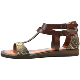 Resim Beety Cr.107 Hakiki Deri Kahverengi Tokalı Kadın Bodrum Sandalet 