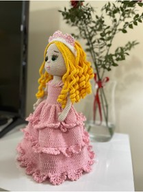 Resim Wanderlust Sevimli Oyun Arkadaşı Örgü Saçlı Etekli El Yapımı Amigurumi Bebek 35cm 